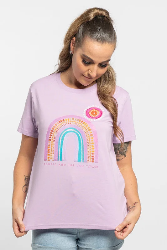 Exclusive Offers People And The Sun Lavender Cotton Crew Neck Women's T-Shirt