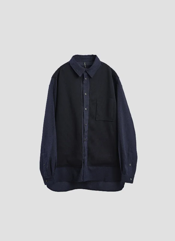 Don’t Miss Out Polyester Business Knit Blocking Shirt