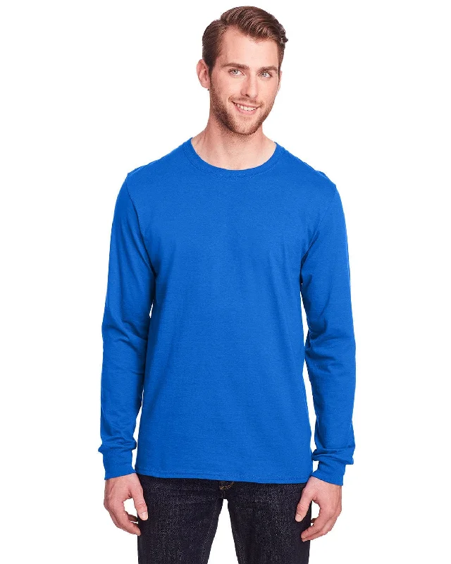 Super Savings Fruit of the Loom Adult ICONIC Long Sleeve T-Shirt | Royal