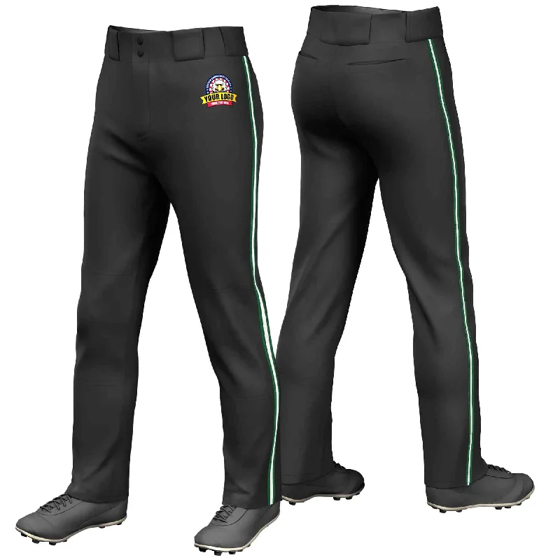 Price Reduction Custom Black Green White-Green Classic Fit Stretch Practice Loose-fit Baseball Pants