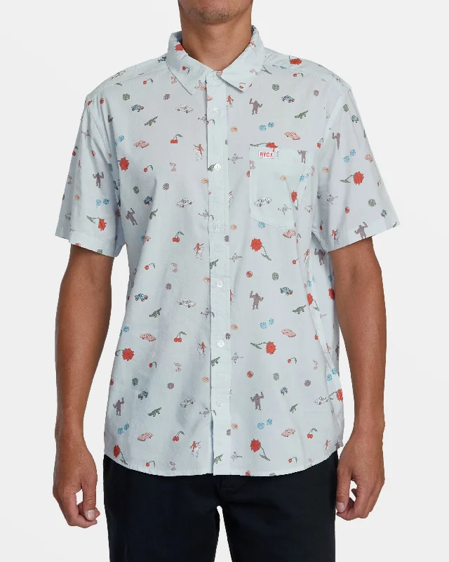 TIME-Limited Offer Luke P Short Sleeve Shirt - Light Blue