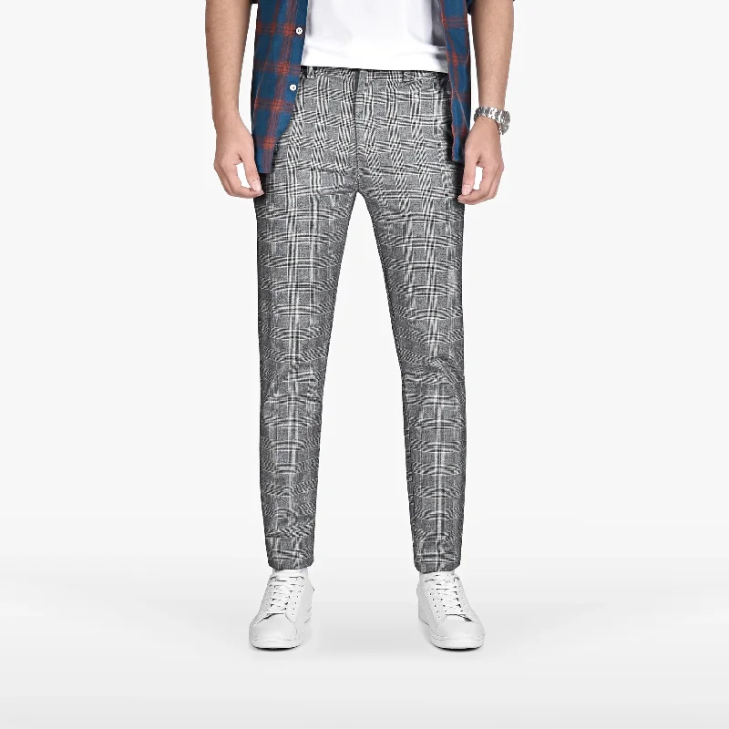 Now Available D.E.N.I.M C.O - Men 'Grey' Westrade Gridwork Marl Stretch Slim Chino PR924
