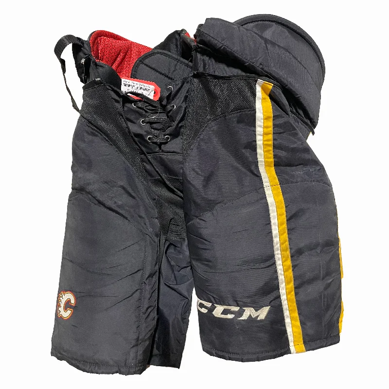Deep Discounts CCM HP45 - Used Pro Stock Hockey Pants - Calgary Flames (Black/White/Yellow)