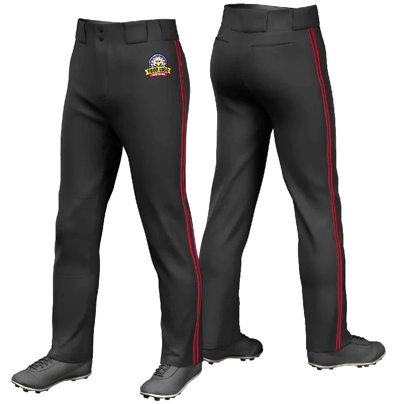Special Price Custom Black Red Navy-Red Classic Fit Stretch Practice Loose-fit Baseball Pants