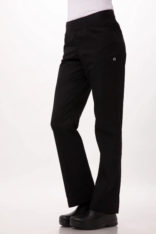 Bonus Savings Lightweight Slim Women's Chef Pants Black