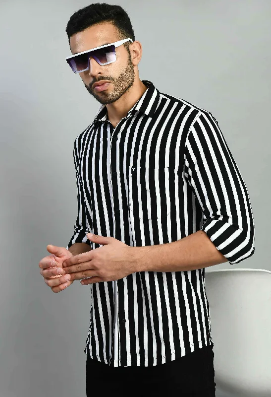 Savings Soar This Weekend Black and White Casual Shirt for Men