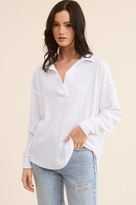 Daisy Waffle V-Neck Tunic