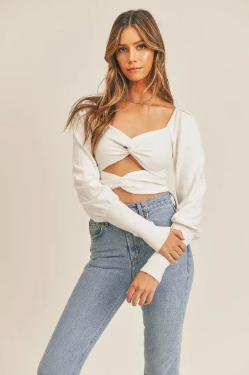 Kenzi Twist Cutout Long Sleeve Top - Final Sale