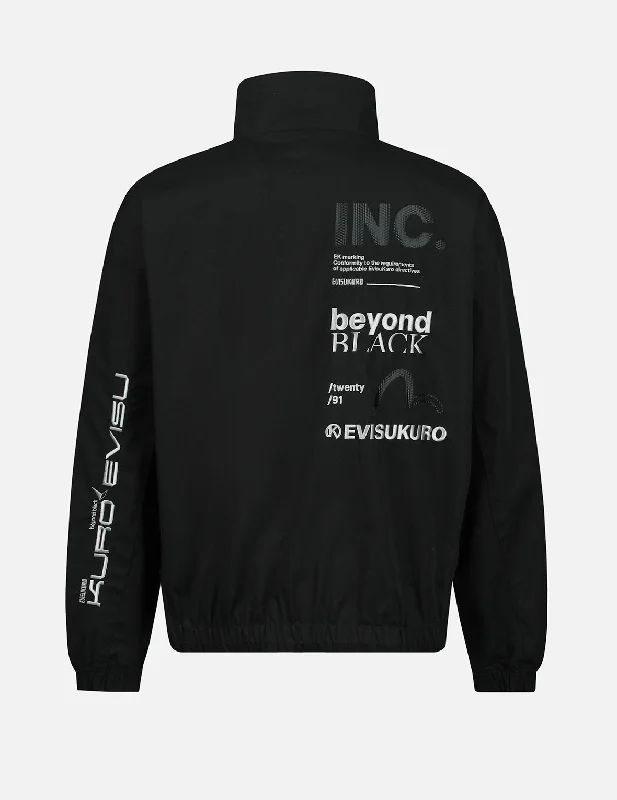 Unwind with Weekend Discounts Logo and Slogan Embroidered Oversized Jacket