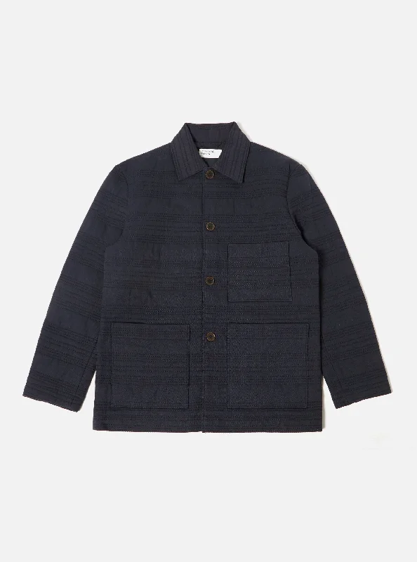 Weekend Shopping Bliss Universal Works Quilt Simple Bakers Jacket in Navy Winter Twill