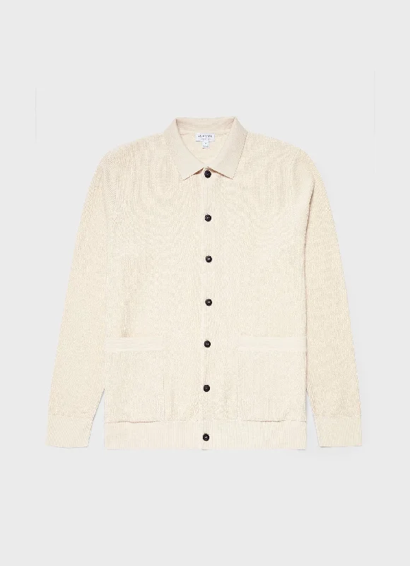 Price Rollback Men's Knitted Jacket in Ecru