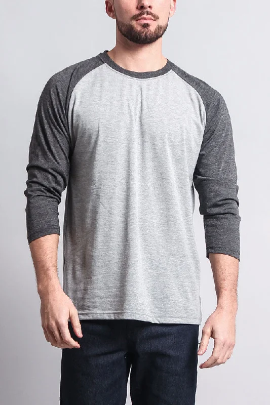 Super Discount Men's Baseball T-Shirt (Grey/Charcoal)