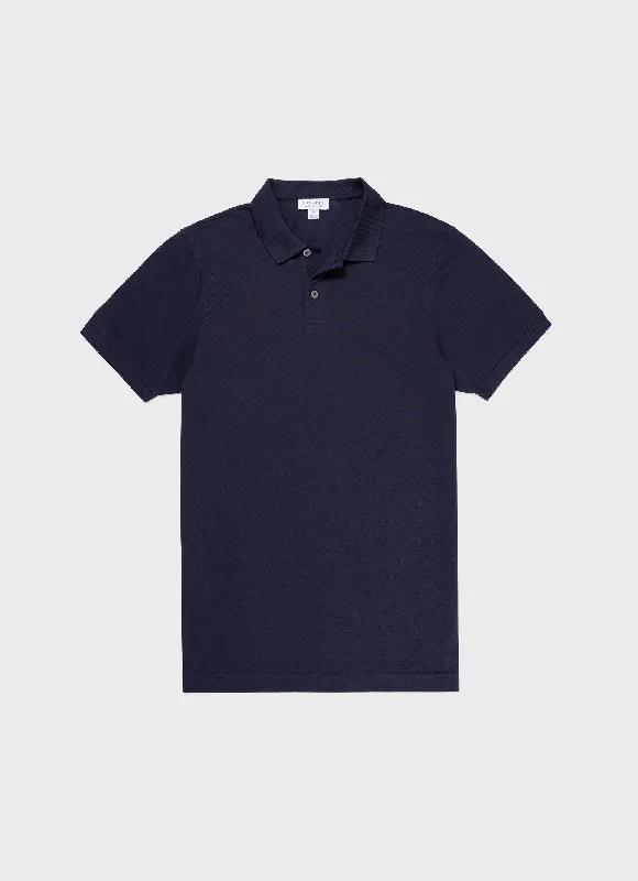 Daily Deals Men's Piqué Polo Shirt in Navy
