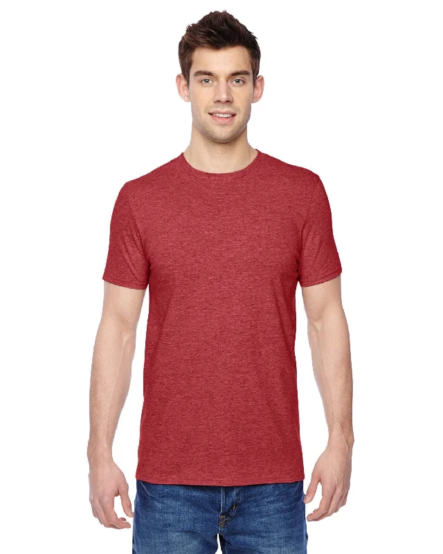 Members Only Fruit of the Loom 100% Sofspun Cotton T-Shirt | Brick Heather