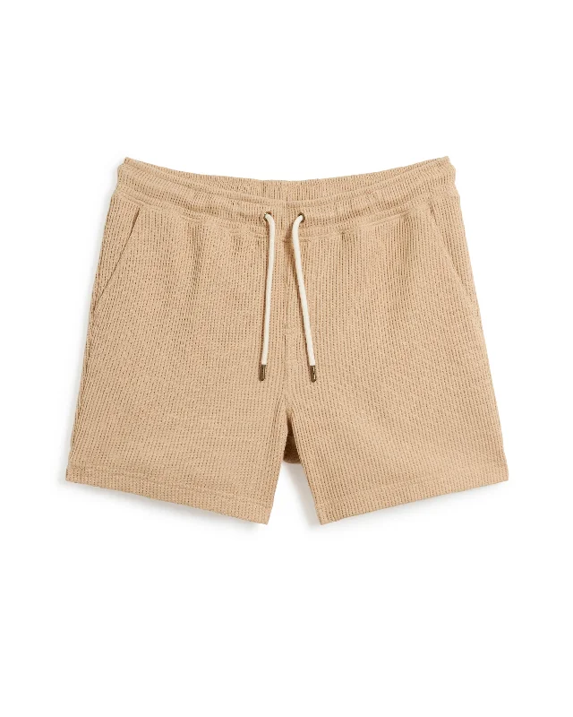 Deal Zone The Cannes Waffle Knit Shorts - Truffle