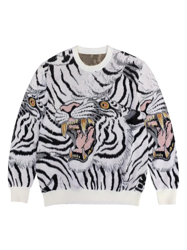 Year-End Sale Tiger Crew Neck Knitted Sweater