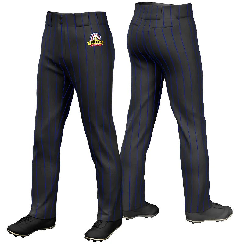 Season Finale Sale Custom Black Royal Pinstripe Fit Stretch Practice Loose-fit Baseball Pants