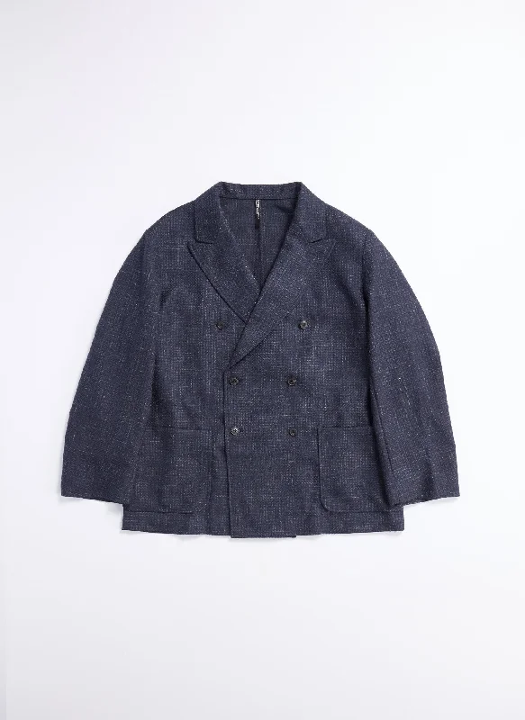 Weekend Savings Galore Marzotto Wool Silk Linen Soft Double Breasted Blazer