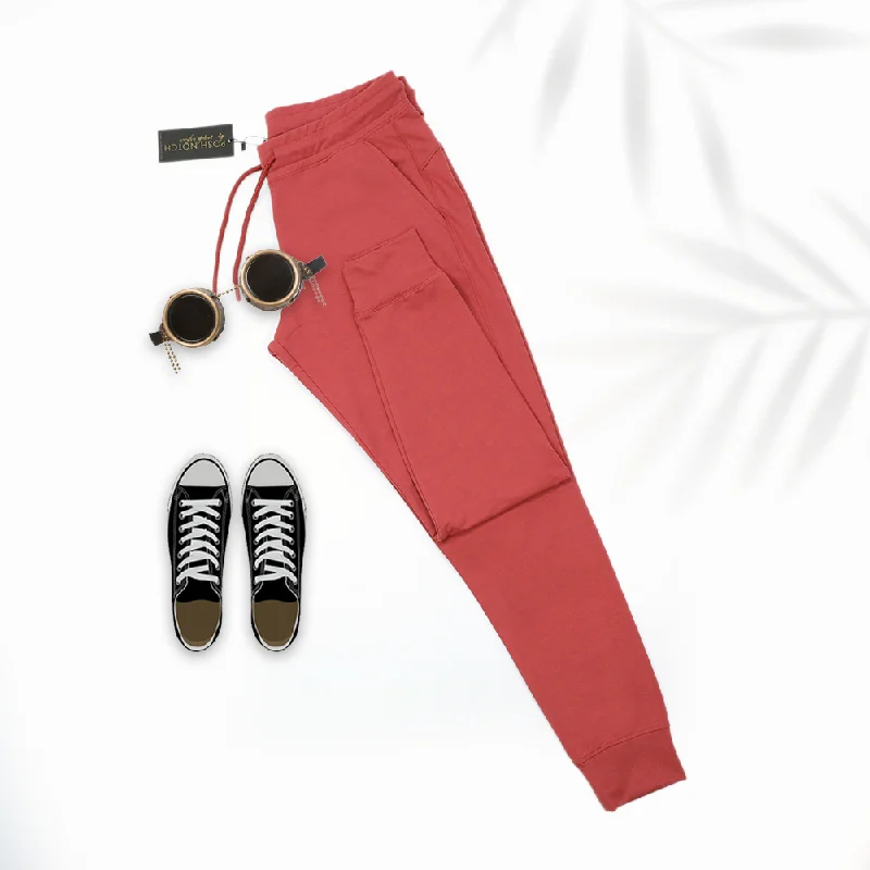 The Best Prices Women Basic Knitted Red Jogger Pants