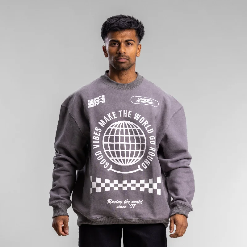 Weekend Specials to Grab Positivity Block Crew Men's GRANITE