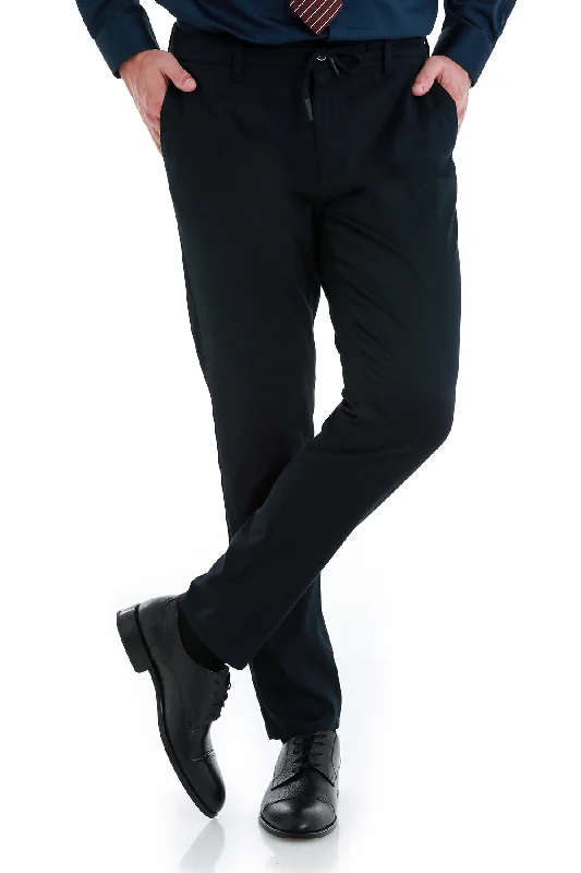 Year-End Deals Dynamic Fit Side Pocket High Waist Cotton Blend Navy Jogger