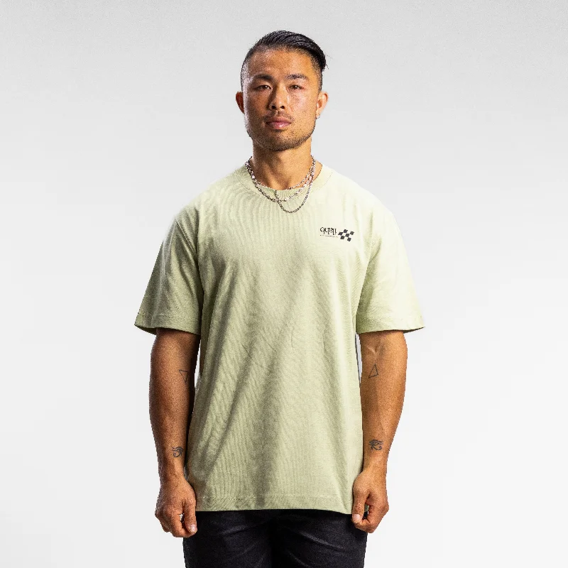 Unmissable Offer Checkered Box Block Tee Unisex Sage