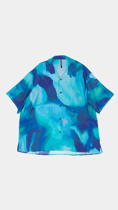 Special Price Overprinted Open Collar Shirt