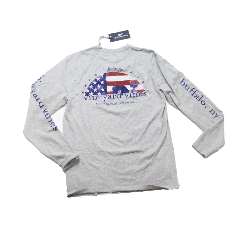 Lowest Price Vineyard Vines Heather Grey Patriotic Sunrise LST