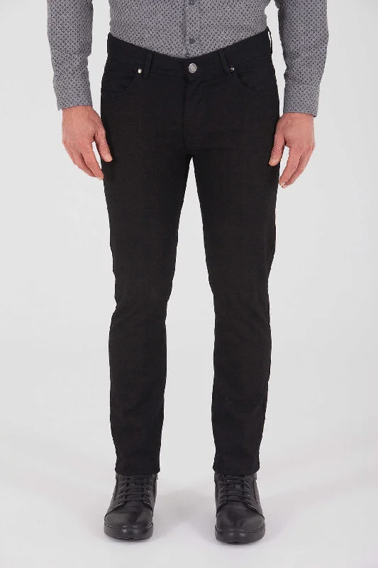 Flash Deal Slim Fit 5 Pocket Low Waist Black Casual Pants