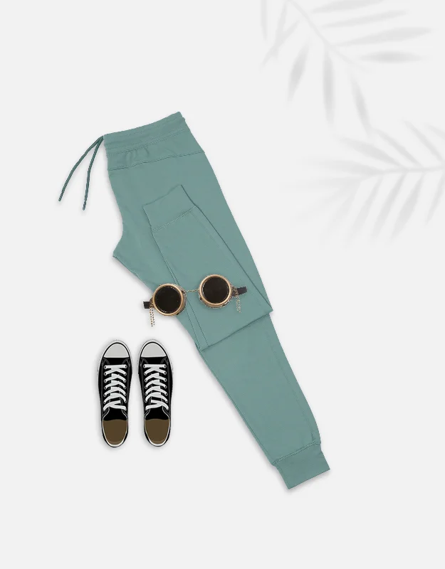 Overstock Women Basic Knitted Green Jogger Pants