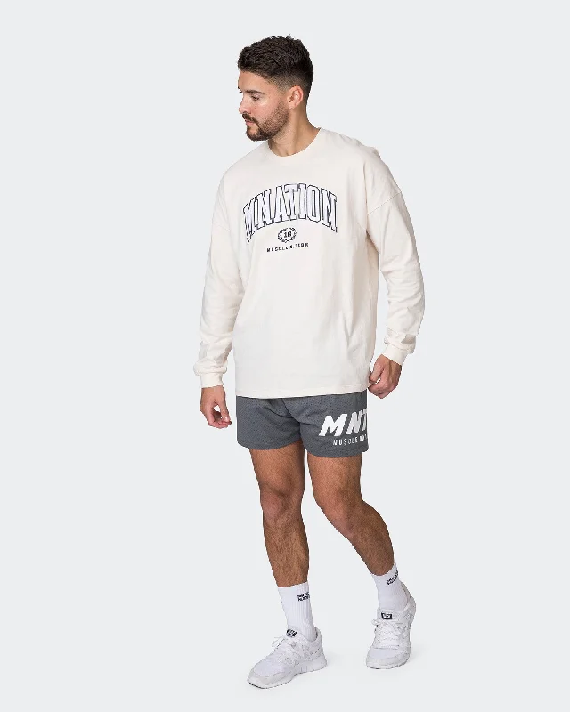 Sale Event MN Varsity Oversized Long Sleeve Tee - Travertine