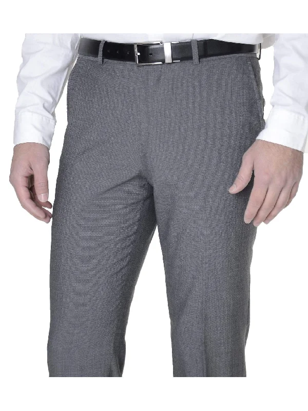 Reduced Price Bar III Mens Slim Fit Gray Textured Flat Front Wool Blend Dress Pants