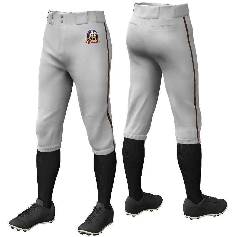 Don't Wait Custom Gray Brown Classic Fit Stretch Practice Knickers Baseball Pants