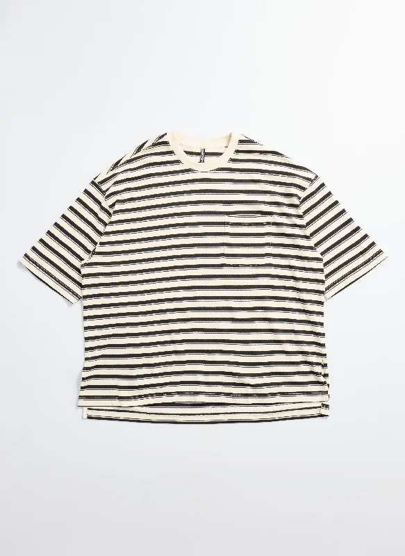 Weekend Specials to Relish 230G Jacquard Short Sleeves Border Tops