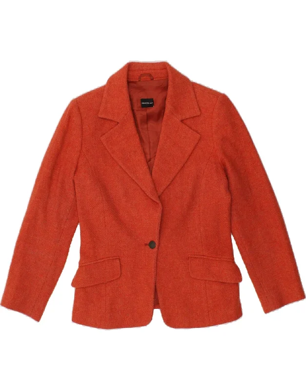 PENNY BLACK Womens 1 Button Blazer Jacket UK 12 Medium Orange