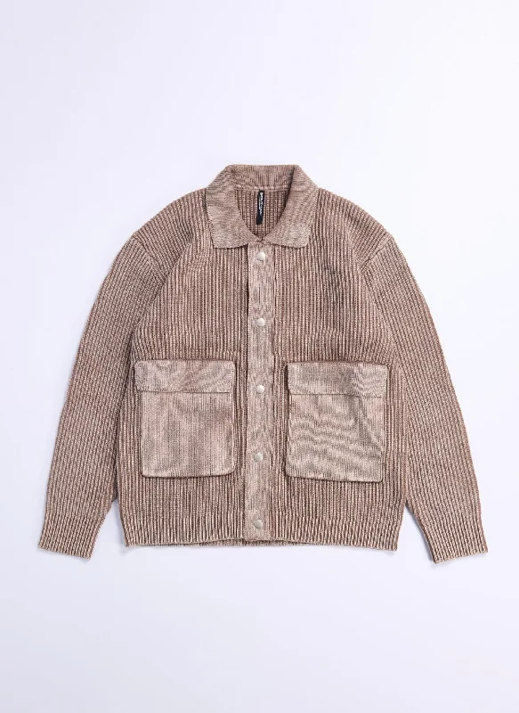 Weekend Special Heavy Washed Knitted Worker Jacket
