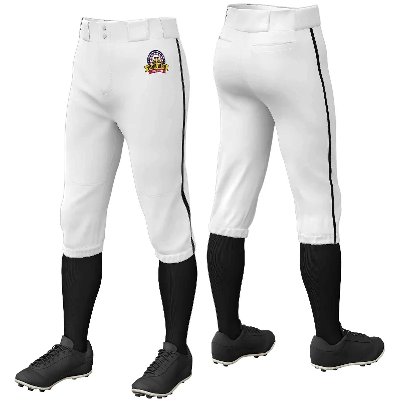 Weekend Deal Custom White Black Classic Fit Stretch Practice Knickers Baseball Pants
