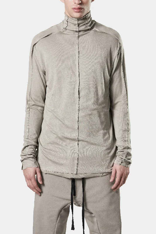 Special Discount Piped seams turtleneck viscose sweater, Beige
