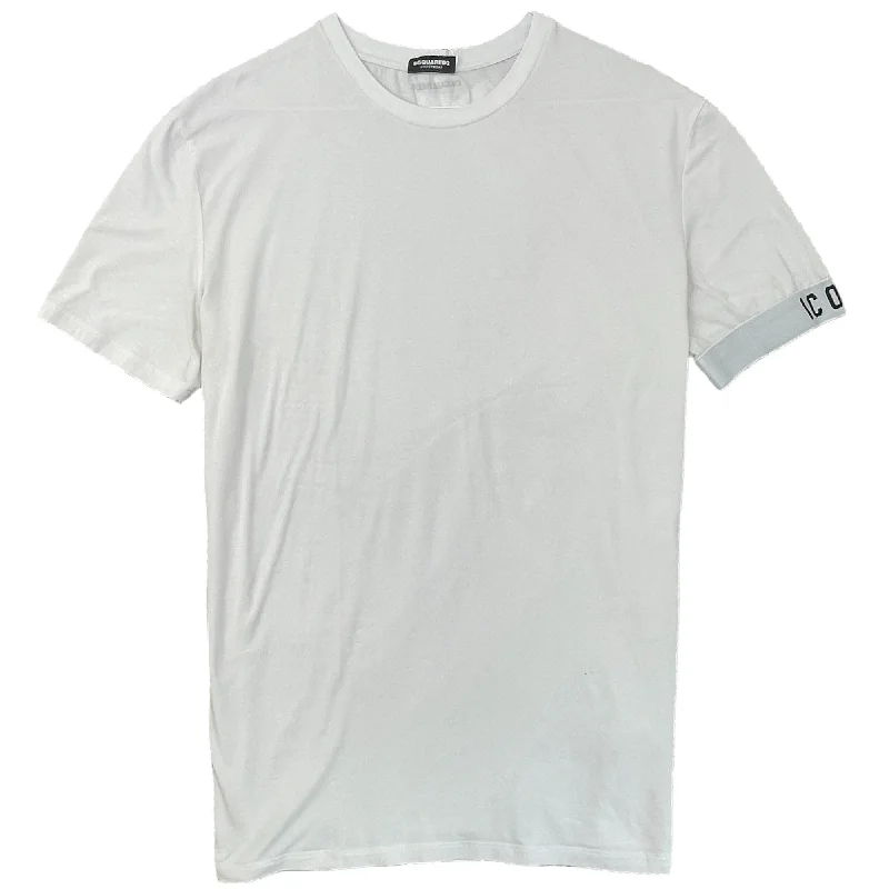 Amazing Deals Men's Tape Logo T-Shirt White Size XXL