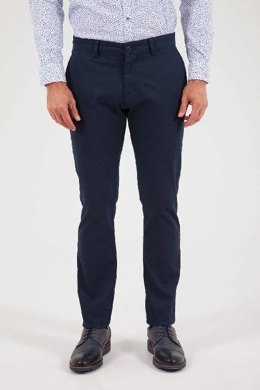Weekend Special Slim Fit Side Pocket Navy Low Waist Cotton Casual Pants