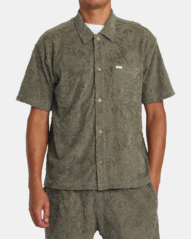 Price Cut Palms Down Short Sleeve Shirt - Mushroom