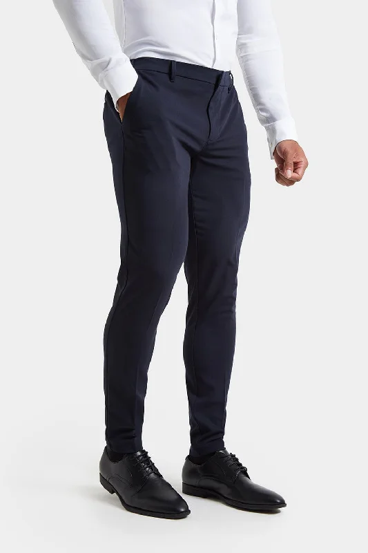 Discount Mania Athletic Fit Essential Pants in Navy
