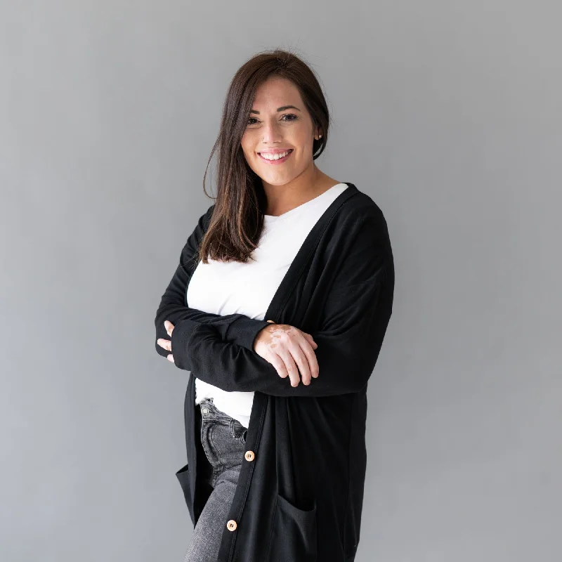 Time-Limited Offer Bamboo Jersey Adult Cardigan in Midnight