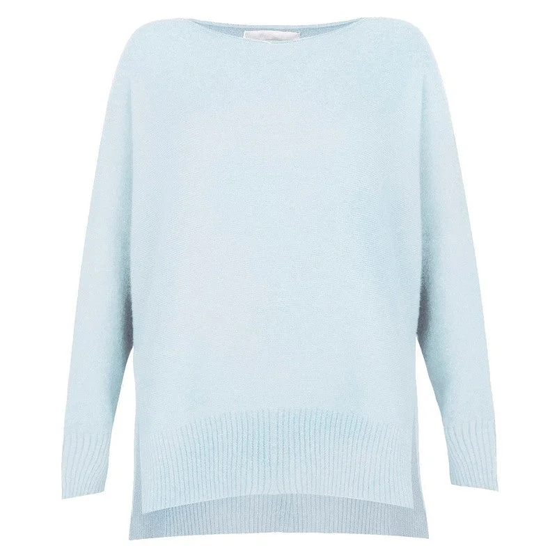 Marley Round Neck Easy Fit Jumper in Pale Blue