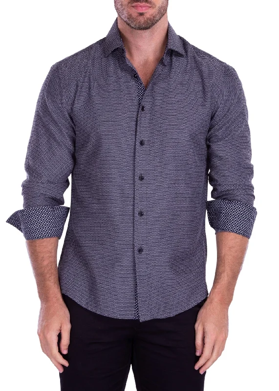 Buy Now BeSpoke Mens Fancy Print Long Sleeve-Black