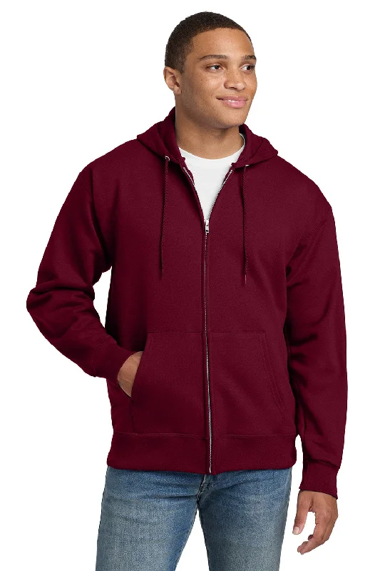 Weekend Offers That Impress Hanes Mens Ultimate Cotton PrintPro XP Pill Resistant Full Zip Hooded Sweatshirt Hoodie w/ Pockets - Maroon