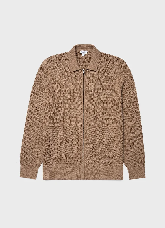 Discount Deals Men's Mr Porter Mesh Knit Jacket in Oat