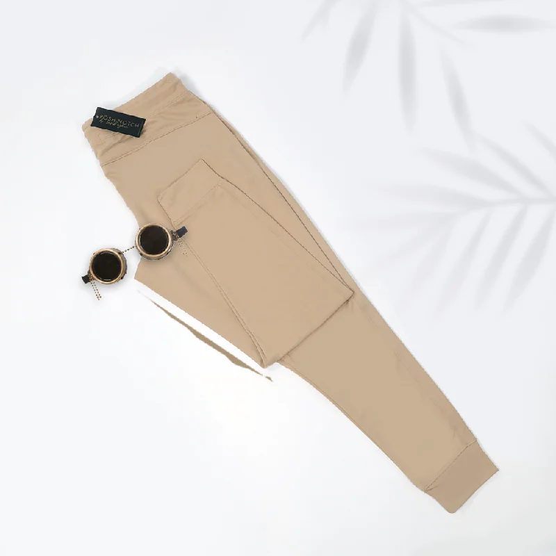 Shop and Save Women Basic Knitted Beige Jogger Pants