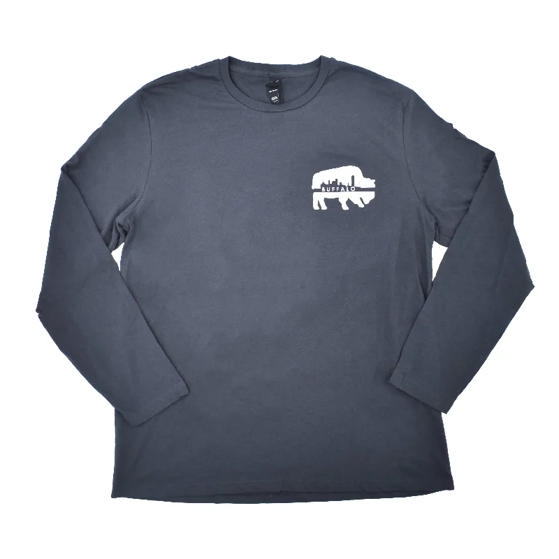Hot Buy Buffalo Skyline Charcoal Grey Long Sleeve Shirt
