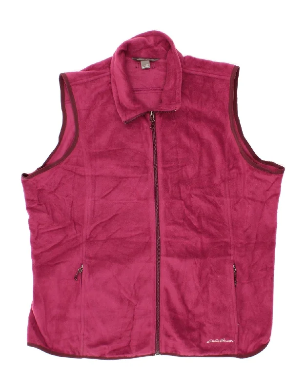 EDDIE BAUER Womens Fleece Gilet UK 20 2XL Pink Polyester